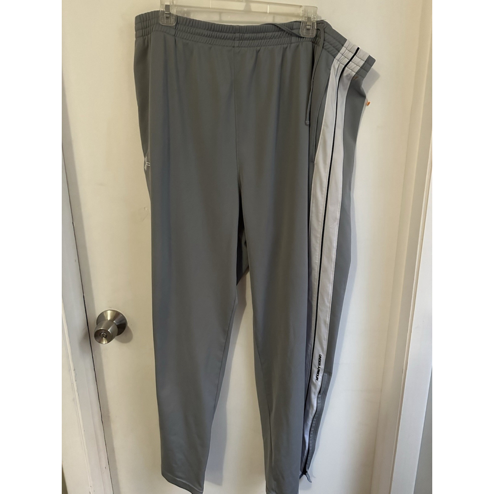 Under Armour Men’s XXL Gray Track Pants Athletic Side Stripe Drawstring